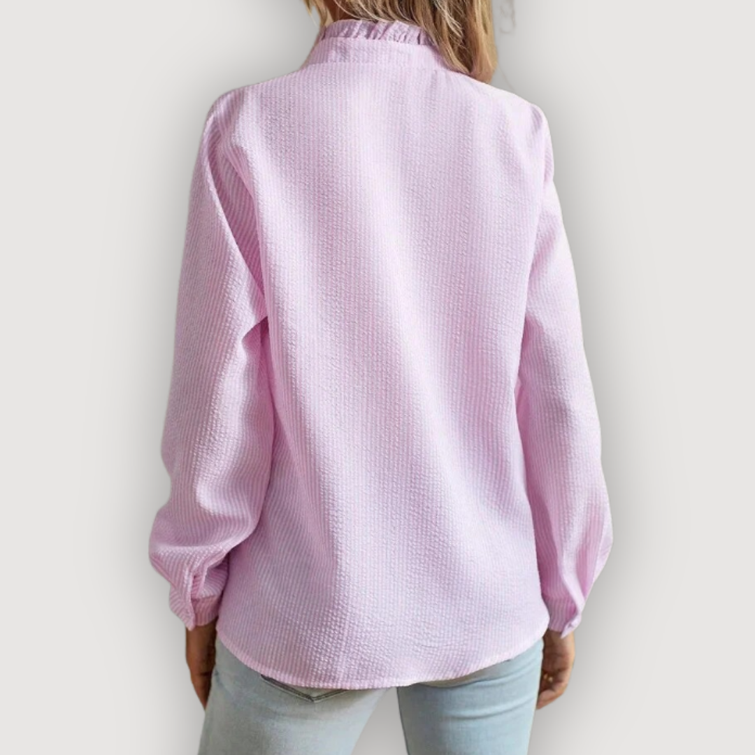 CLARA – RUFFLE TRIM BLOUSE